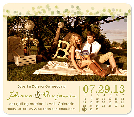 "Playful Dots" Calendar Save the Date Magnet
